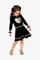 Knit Dress Black And Beige-0
