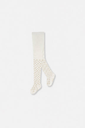 Baby Knit Heart Tights Off-White-0