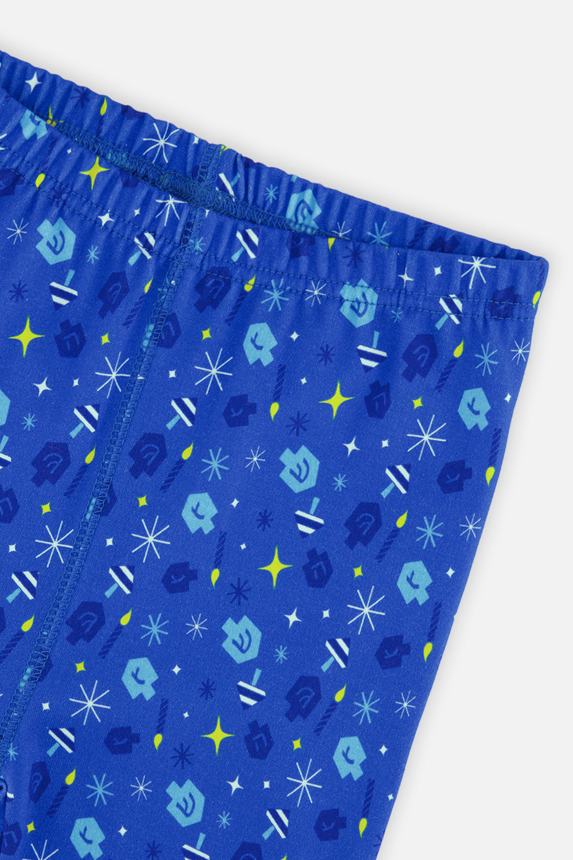 Organic Cotton Two Piece Pajama Set Blue Hanukkah Print-3