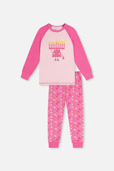 Organic Cotton Two Piece Pajama Set Pink Hanukkah Print-0
