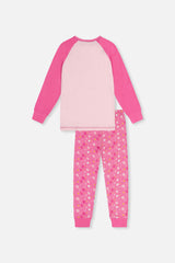 Organic Cotton Two Piece Pajama Set Pink Hanukkah Print-1