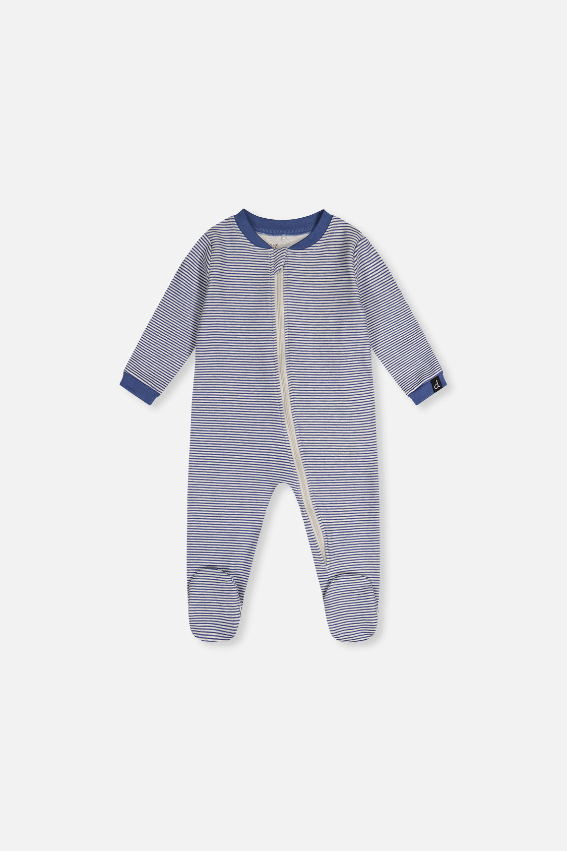 Baby Organic Cotton One Piece Pajama Blue Stripe Print-0