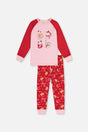 Organic Cotton Two Piece Pajama Set Red Gingerbread Print-0
