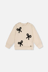 Sweatshirt With Bows Beige And Black-0