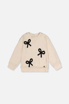 Sweatshirt With Bows Beige And Black-0