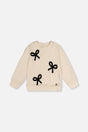 Sweatshirt With Bows Beige And Black-0