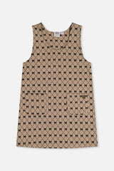 Jumper Beige Bow Tie Print-0