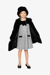 Faux Fur Long Coat Black-3