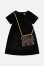 Sleeveless A-Line Dress Black And Gold-0