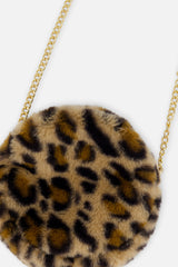 Faux Fur Shoulder Bag Brown Leopard Print-3