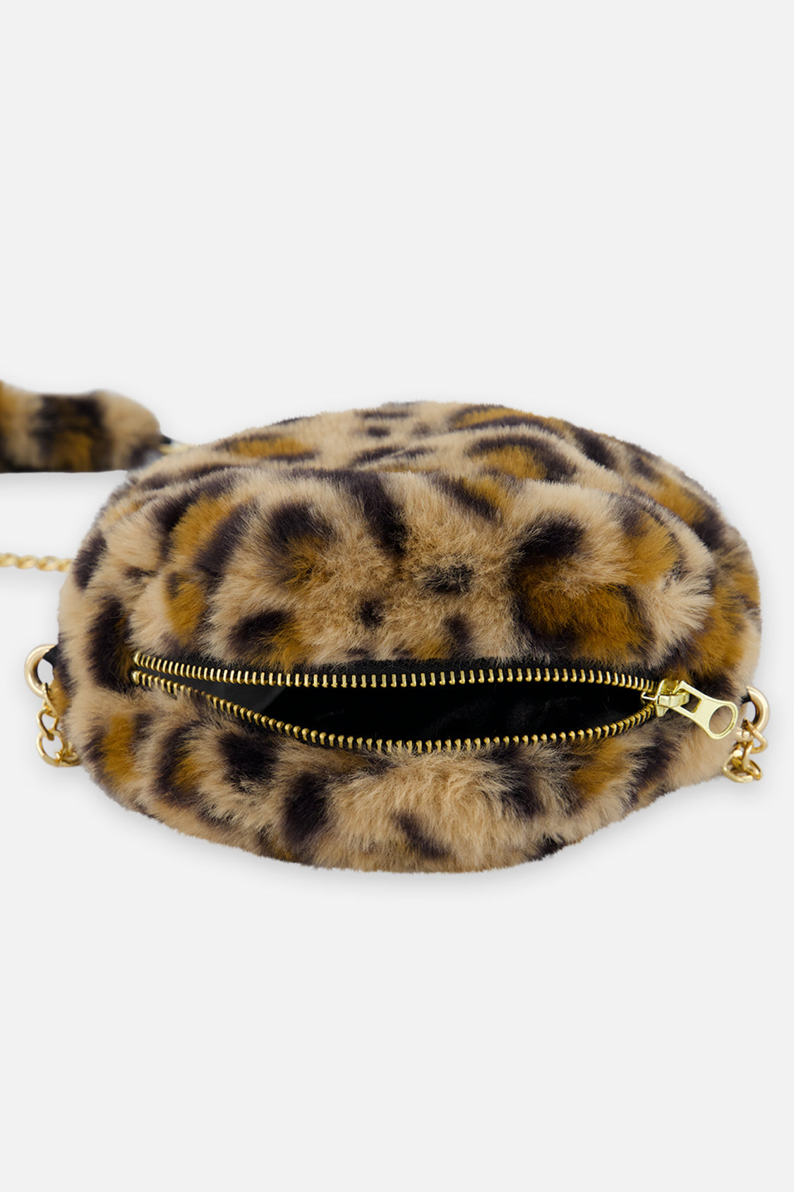 Faux Fur Shoulder Bag Brown Leopard Print-4