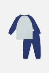 Organic Cotton T-Shirt & Pant Set Very Pale Turquoise-3