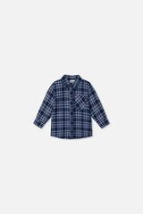 Baby Plaid Shirt Blue And White-0