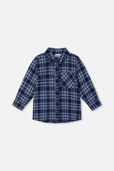 Plaid Shirt Blue And White-0