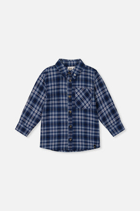 Plaid Shirt Blue And White-0