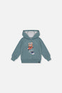 Baby Hoodie With Screenprint Pale Turquoise-0