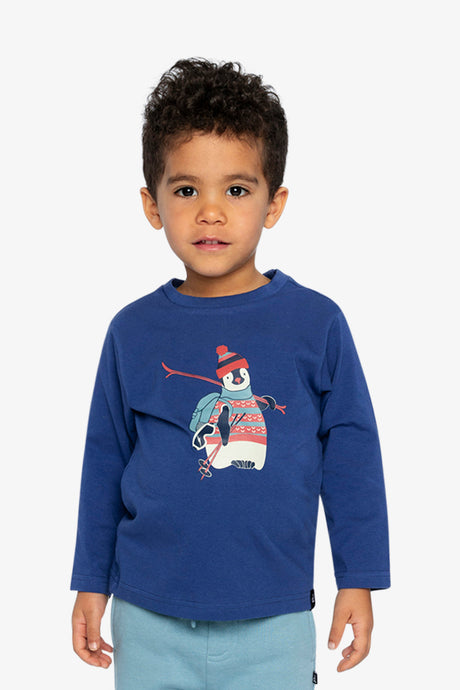 Baby Long Sleeve Organic Cotton T-Shirt Blue-1