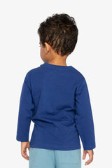 Baby Long Sleeve Organic Cotton T-Shirt Blue-3
