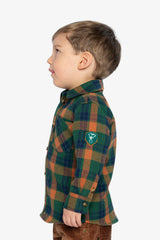 Baby Plaid Shirt Orange, Blue And Green-2