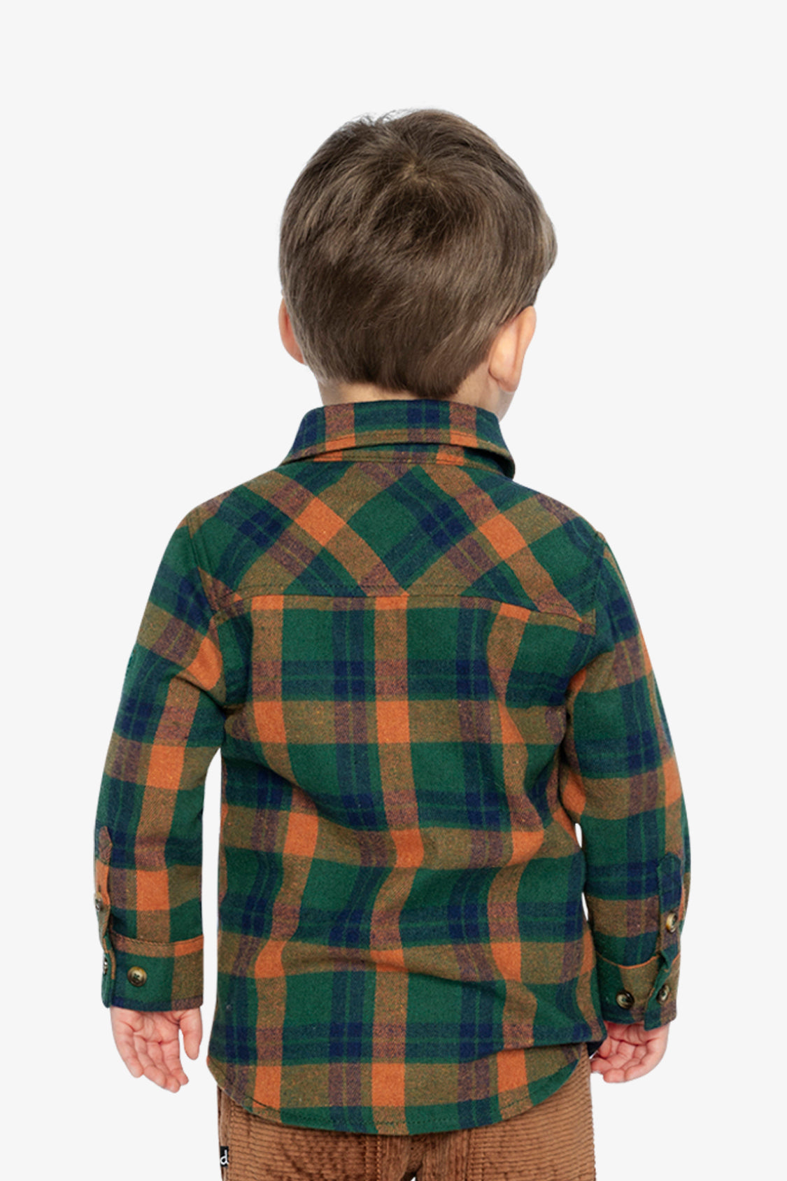 Baby Plaid Shirt Orange, Blue And Green-4