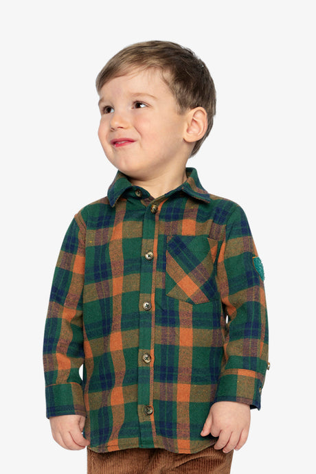 Plaid Shirt Orange, Blue And Green-3