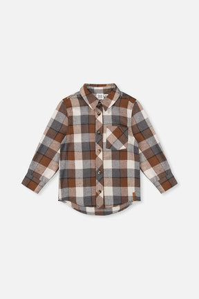 Flannel Shirt Grey And Beige Plaid-0