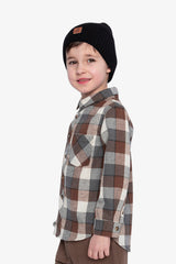 Flannel Shirt Grey And Beige Plaid-2