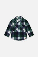 Zipped Overshirt Blue And Green Checks-0