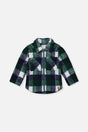 Zipped Overshirt Blue And Green Checks-0