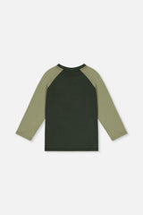 Raglan T-Shirt Dark Turquoise by Deux par Deux, back view