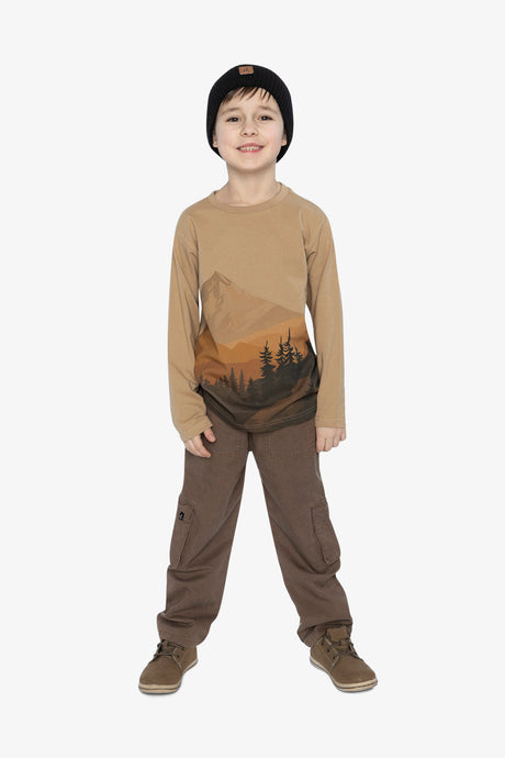 Long Sleeve Organic Cotton T-Shirt Beige-4