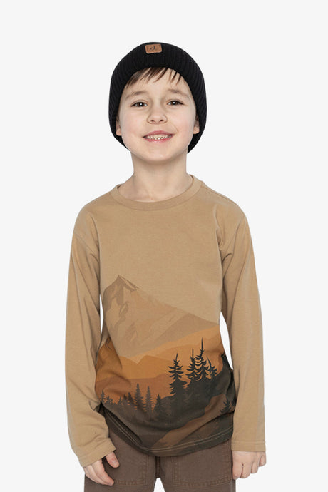 Long Sleeve Organic Cotton T-Shirt Beige-1