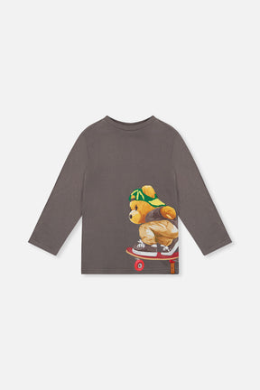Long Sleeve Organic Cotton T-Shirt Dark Grey-0
