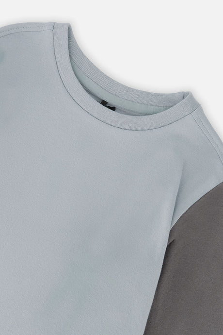 Deux par Deux Long Sleeve Organic Cotton T-Shirt Sky Blue
