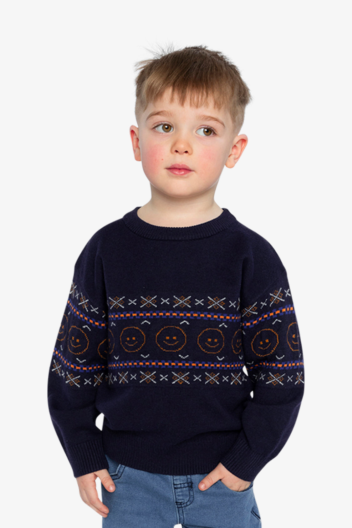 Jacquard Sweater Dark Blue-1