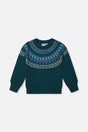 Knit Sweater With Nordic Jacquard Dark Green-0
