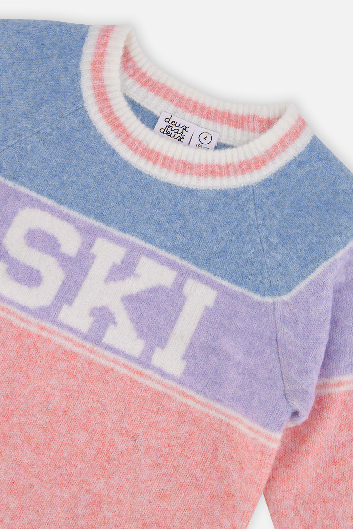 Sweater With Ski Jacquard Light Blue And Light Pink-2