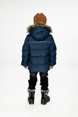 Deux par Deux Winter Jacket With Faux-Fur Hood Dark Blue