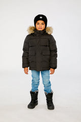 Deux par Deux Winter Jacket With Faux-Fur Hood Black