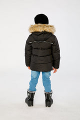 Deux par Deux Winter Jacket With Faux-Fur Hood Black