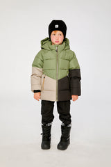 Deux par Deux Color-Block Winter Jacket Olive Green