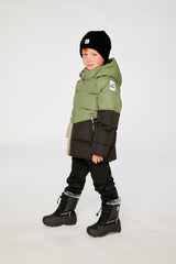 Deux par Deux Color-Block Winter Jacket Olive Green