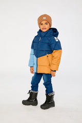 Deux par Deux Color-Block Winter Jacket Dark Blue