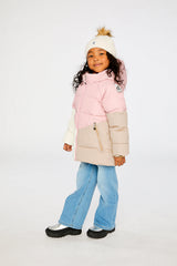 Deux par Deux Color-Block Winter Jacket Pale Dusty Pink