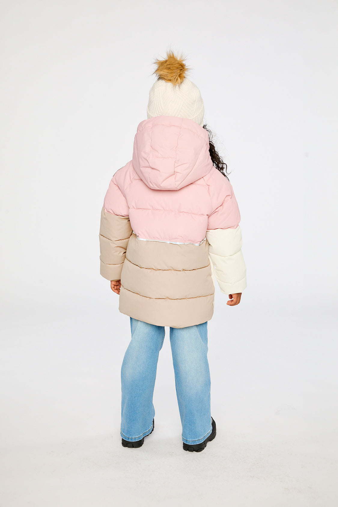 Deux par Deux Color-Block Winter Jacket Pale Dusty Pink