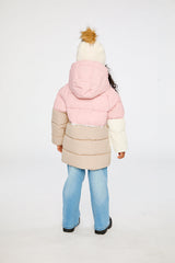 Deux par Deux Color-Block Winter Jacket Pale Dusty Pink