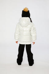 Deux par Deux Winter Puffy Jacket White Glitter