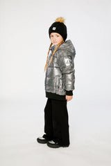 Deux par Deux Winter Puffy Jacket Black Glitter
