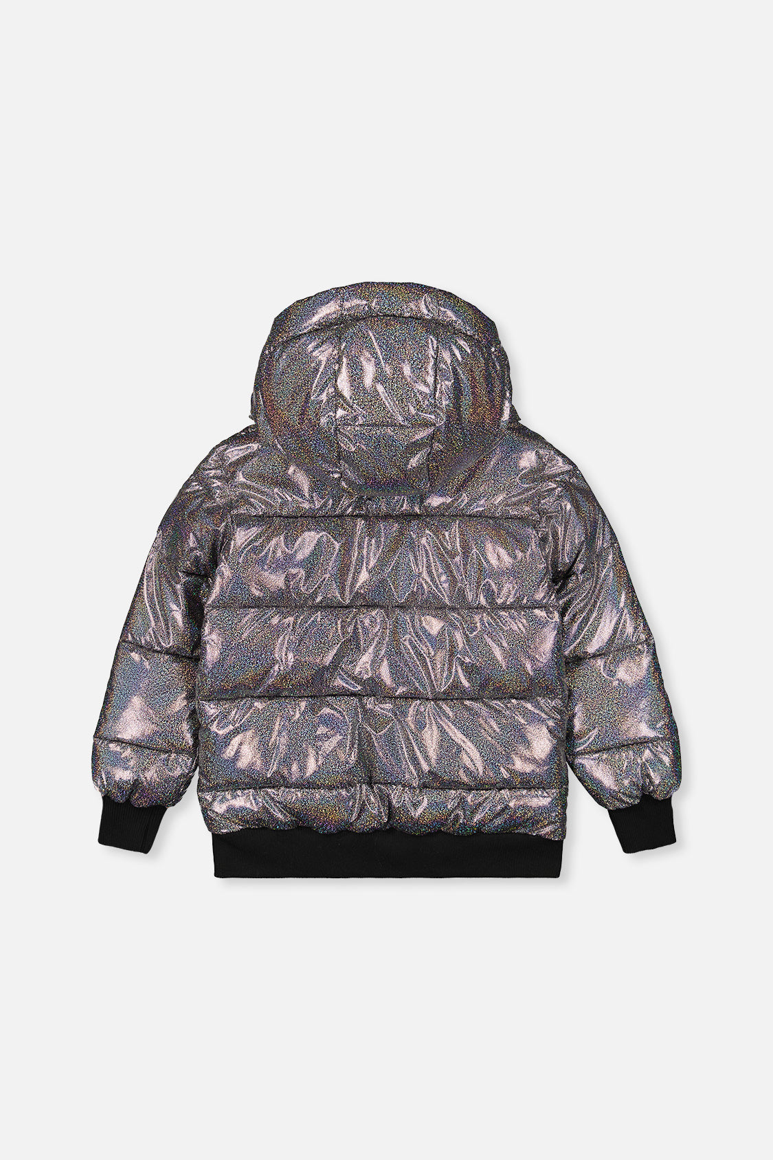 Winter Puffy Jacket Black Glitter-1