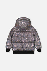 Winter Puffy Jacket Black Glitter-1